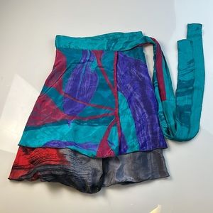 Iris Impressions Silk Print Wrap around Skirt S60-25